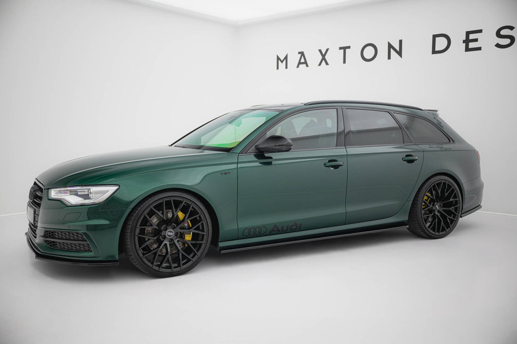 Maxton Design Street+ Seitenschweller Leisten passend für Audi S6 / A6 S-Line C7 schwarz Hochglanz