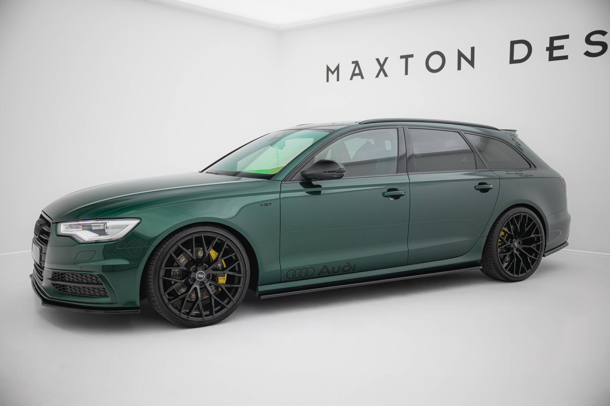 Maxton Design Street+ Seitenschweller Leisten passend für Audi S6 / A6 S-Line C7 schwarz Hochglanz