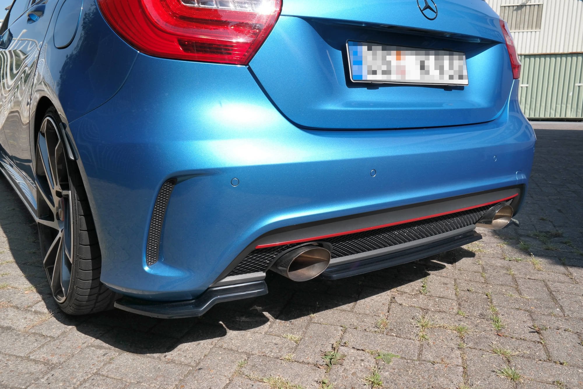 Maxton Design Heckansatz Mercedes W176 AMG-LINE vor Facelift schwarz Hochglanz für Mercedes-Benz A Klasse W176