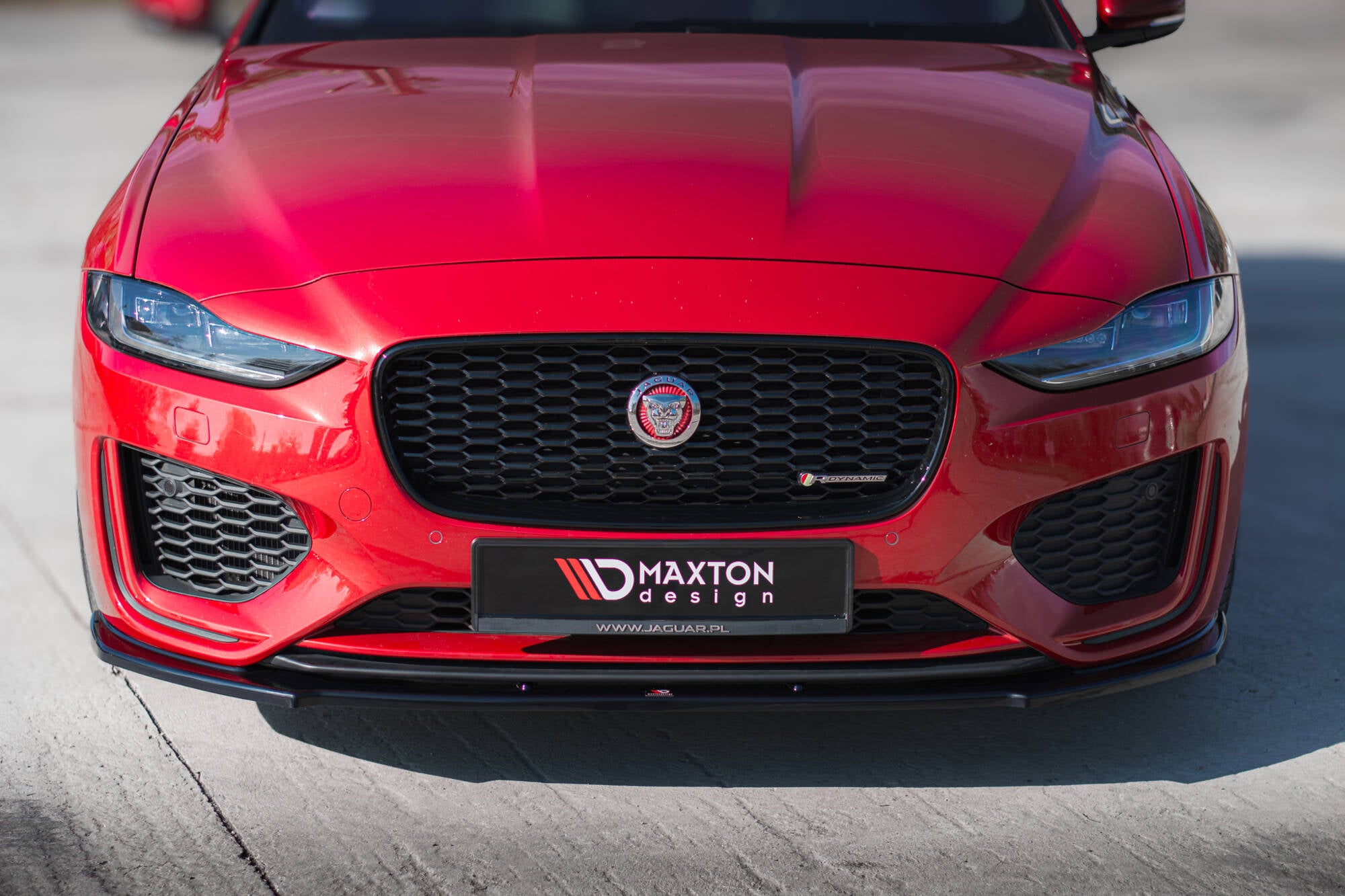 Maxton Design Street+ Spoilerlippe Front Ansatz passend für Jaguar XE R-Dynamic X760 Facelift schwarz Hochglanz