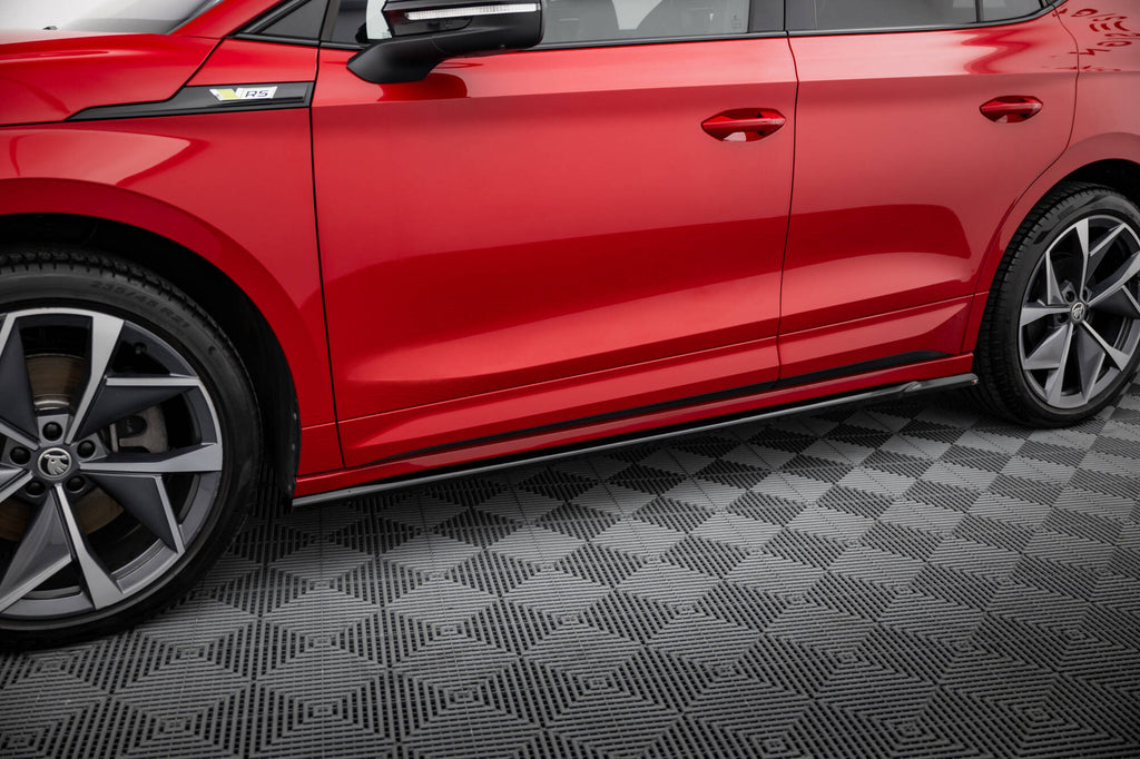 Maxton Design Street+ Seitenschweller Leisten passend für Skoda Enyaq Coupe iV RS schwarz Hochglanz