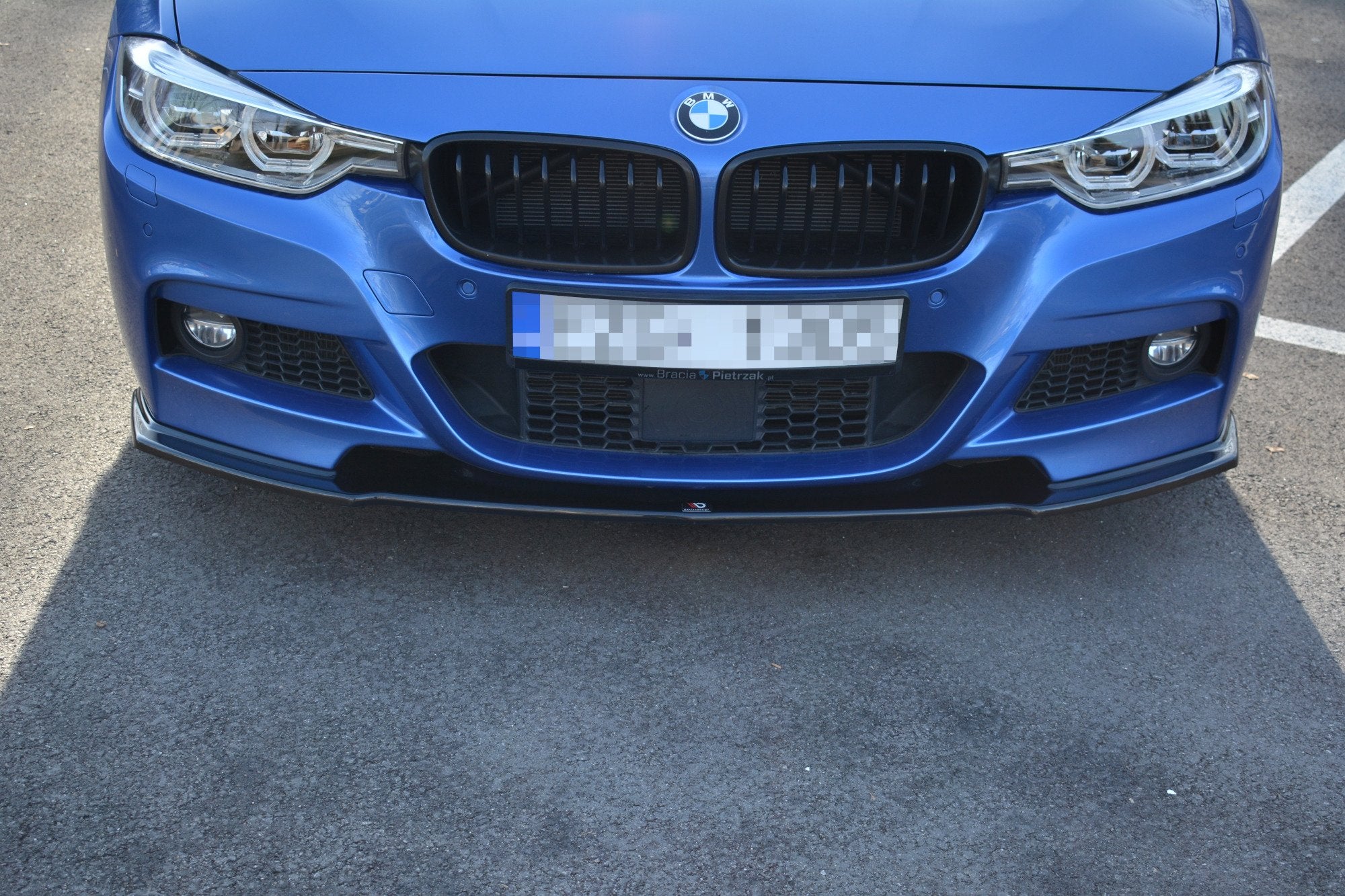 Maxton Design Street+ Spoilerlippe Front Ansatz passend für BMW 3er M-Paket F30 / F30 Facelift schwarz Hochglanz
