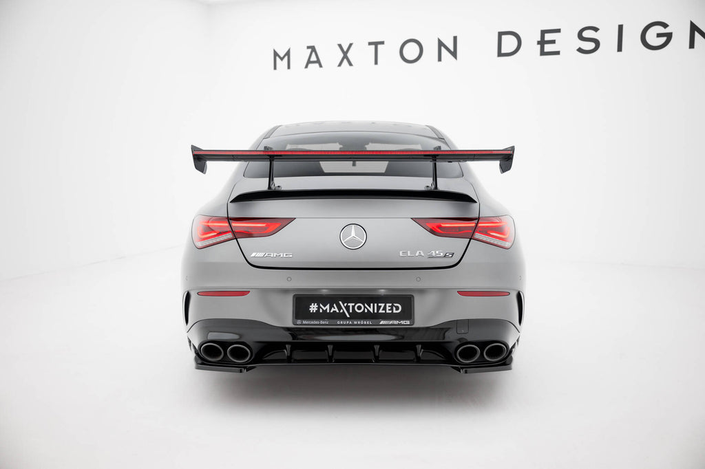 Maxton Design Carbon Spoiler With Upper Swan Mounting + LED Mercedes-Benz CLA Coupe C118 / C118 Facelift für Mercedes-Benz CLA C118