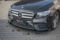 Maxton Design Street+ Spoilerlippe Front Ansatz passend für Mercedes-Benz E43 AMG / AMG-Line Limousine / Kombi W213 / S213 schwarz Hochglanz