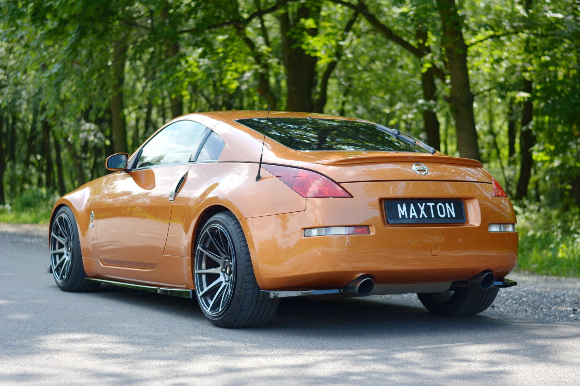 Maxton Design Heck Ansatz Flaps Diffusor passend fürNissan 350Z schwarz Hochglanz für Nissan 350Z
