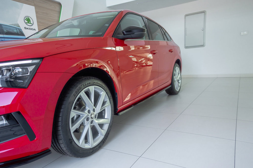 Maxton Design Seitenschweller Diffuser Skoda Scala schwarz Hochglanz für Skoda Scala Mk1 [2019 -]
