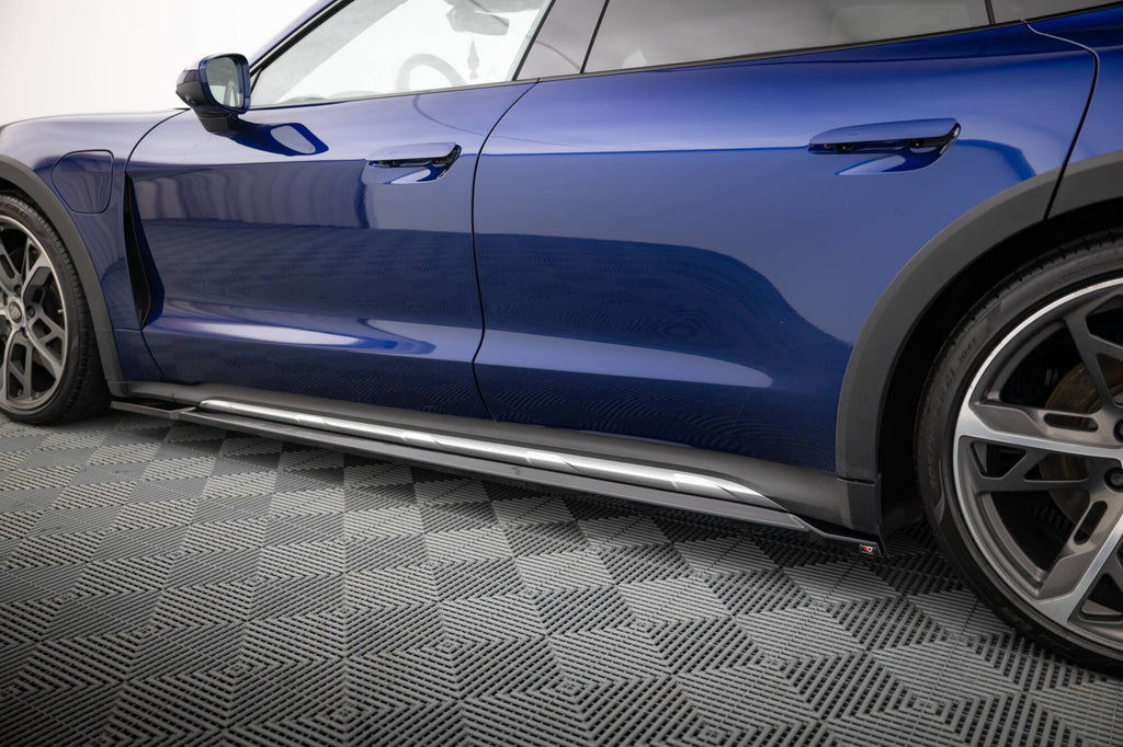 Maxton Design Street+ Seitenschweller Leisten passend für Porsche Taycan Cross Turismo 4S schwarz Hochglanz