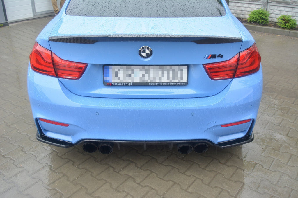 Maxton Design Heck Ansatz Flaps Diffusor V.1 passend für BMW M4 F82 schwarz Hochglanz