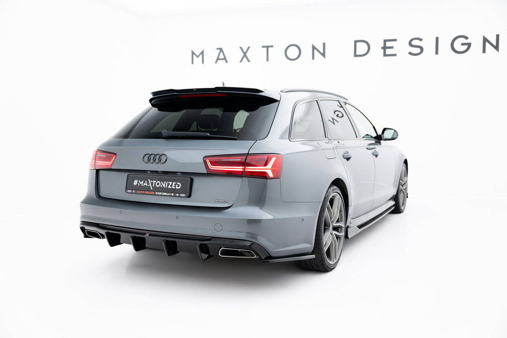 Maxton Design Diffusor Heck Ansatz V.2 passend für Audi A6 / A6 C7 S-line/ S6 C7 Facelift schwarz Hochglanz