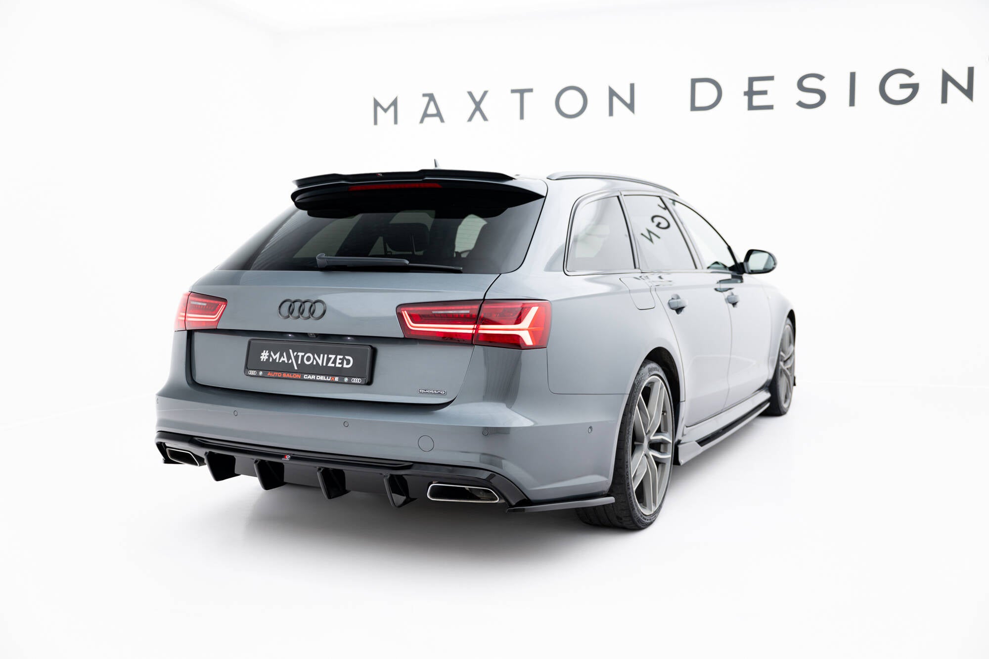 Maxton Design Diffusor Heck Ansatz V.2 passend für Audi A6 / A6 C7 S-line/ S6 C7 Facelift schwarz Hochglanz