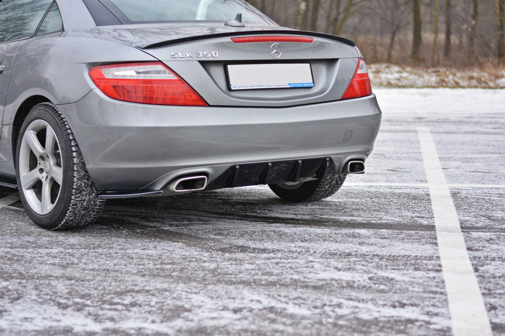 Maxton Design Diffusor Heck Ansatz passend für Mercedes SLK R172 schwarz Hochglanz