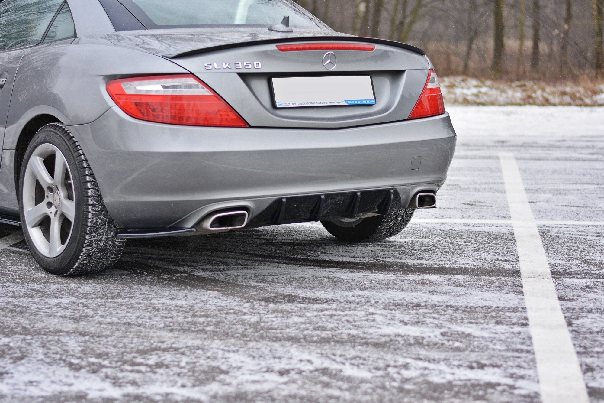 Maxton Design Diffusor Heck Ansatz passend für Mercedes SLK R172 schwarz Hochglanz