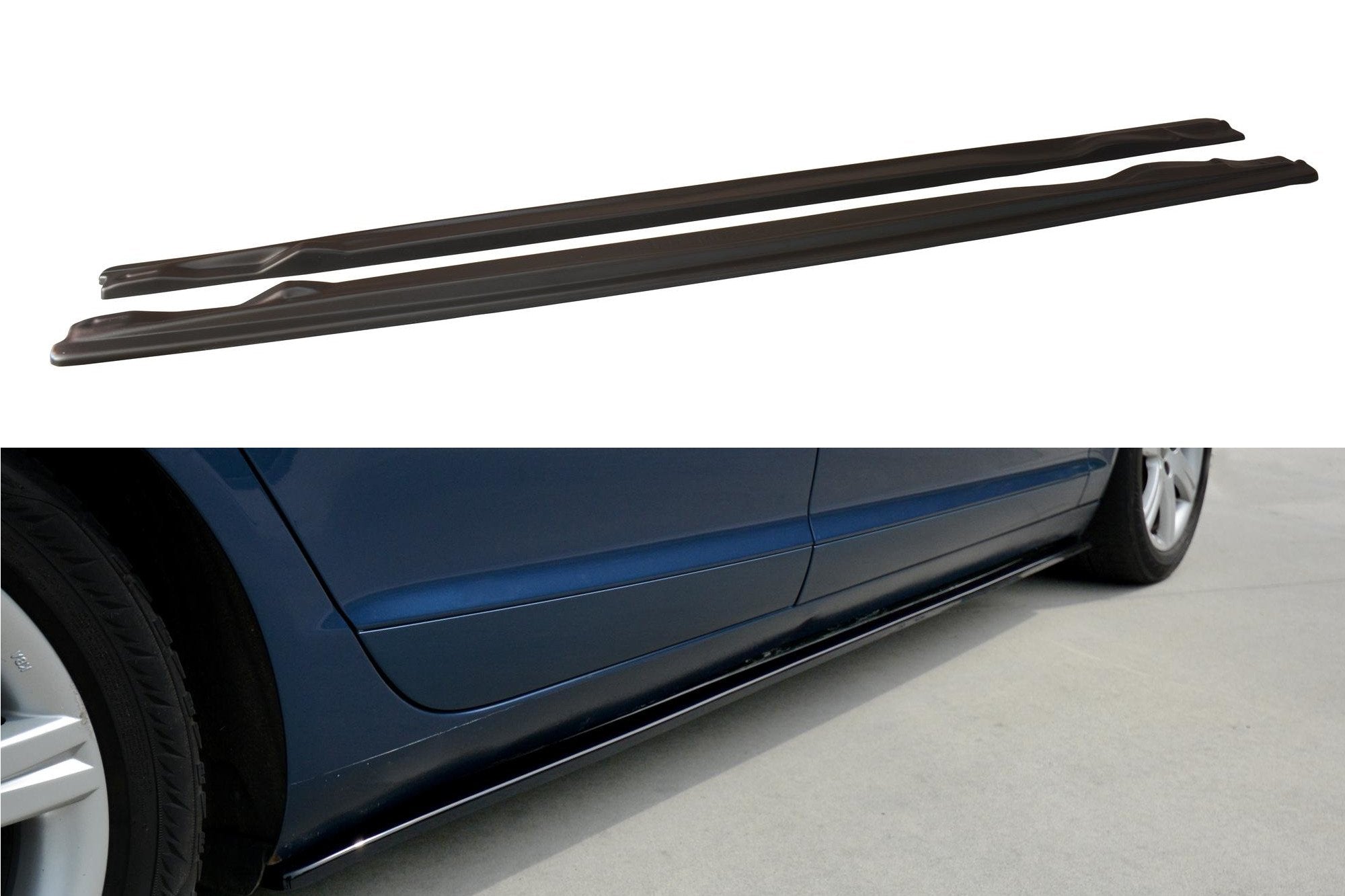 Maxton Design Street+ Seitenschweller Leisten passend für Audi A6 S-Line C6 / C6 Facelift schwarz Hochglanz