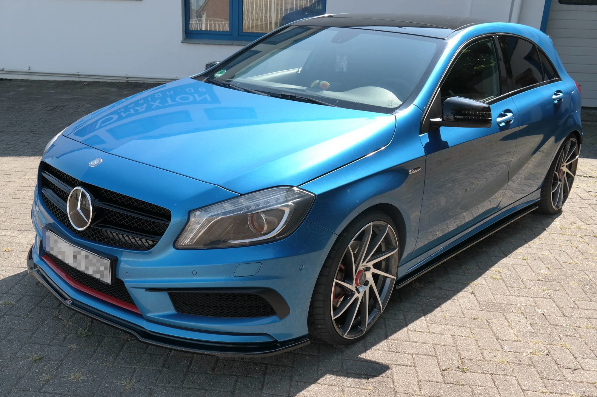 Maxton Design Seitenschweller Ansatz für Mercedes W176 AMG-LINE vor Facelift Carbon Look