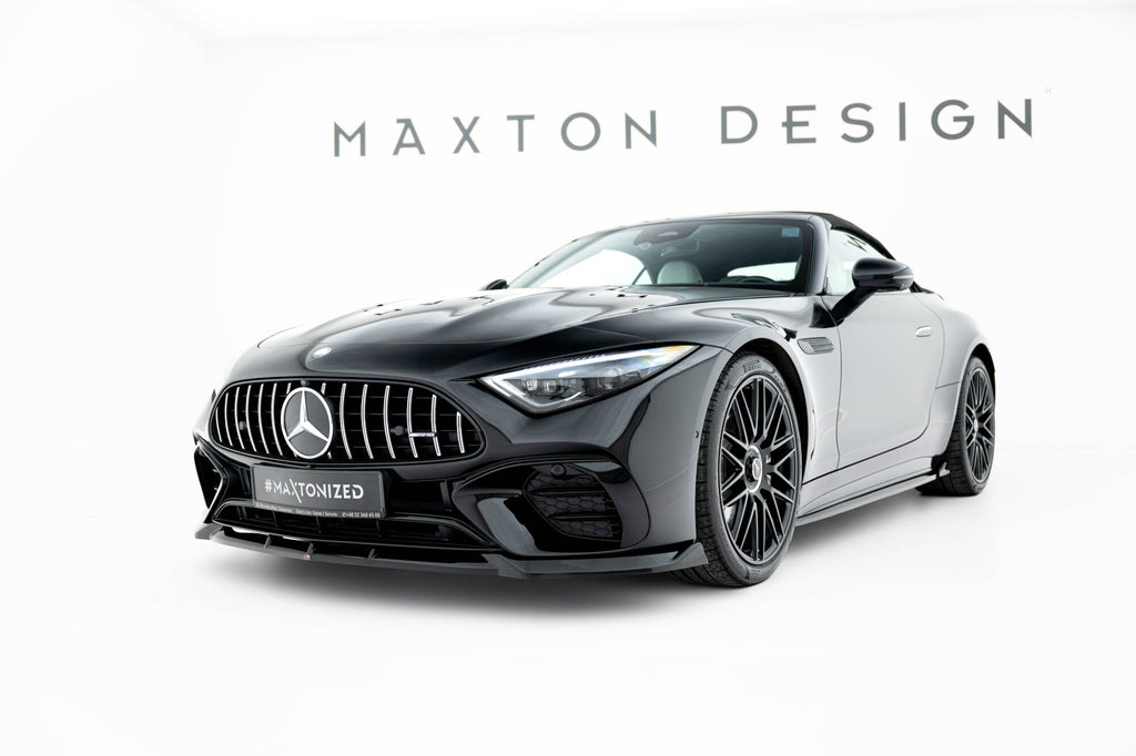 Maxton Design Street+ Spoilerlippe Front Ansatz passend für Mercedes-AMG SL 63 R232 schwarz Hochglanz