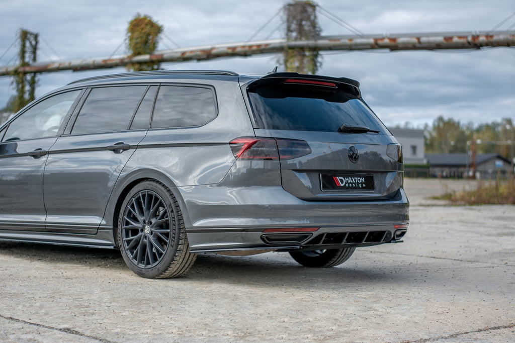 Maxton Design Diffusor Heck Ansatz passend für VW Passat R-Line B8 schwarz Hochglanz