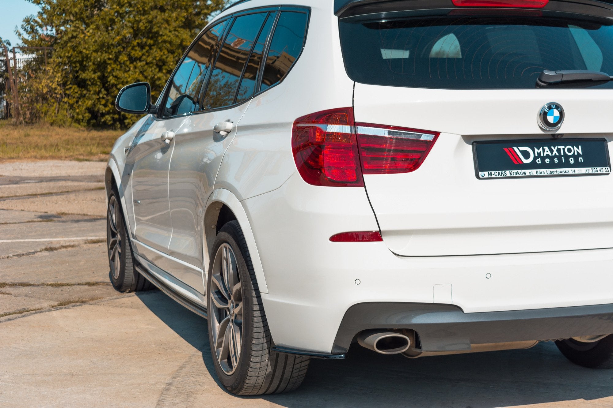 Maxton Design Heck Ansatz Flaps Diffusor für BMW X3 F25 M-Paket Facelift Carbon Look