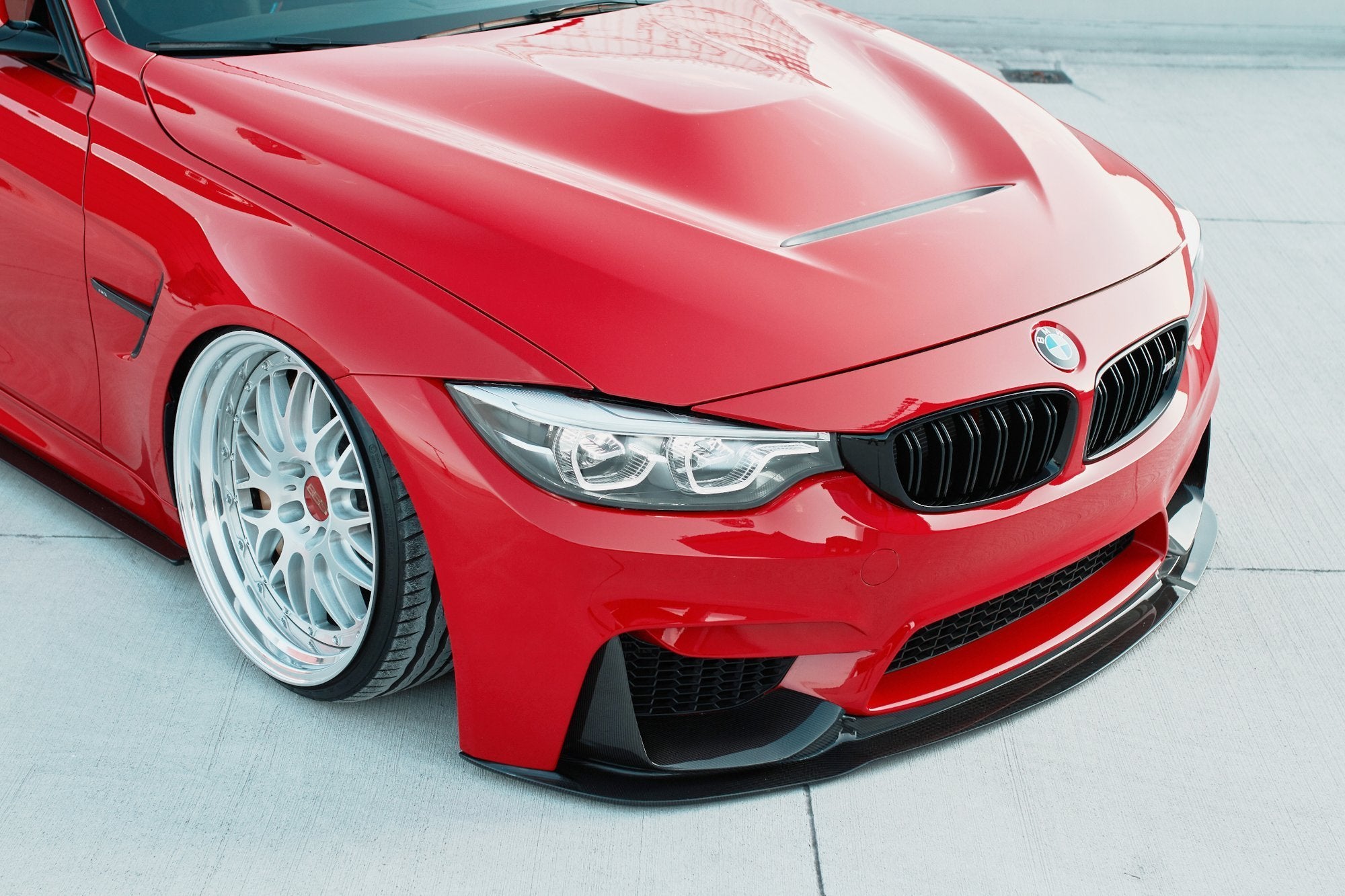 Maxton Design Front Ansatz für + Rahmen Fur Seitlich Lufteinlasse BMW M3 F80 schwarz matt