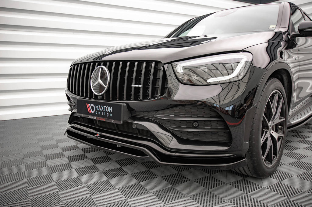 Maxton Design Street+ Spoilerlippe Front Ansatz passend für Mercedes-AMG GLC 43 / AMG-Line SUV X253 Facelift schwarz Hochglanz