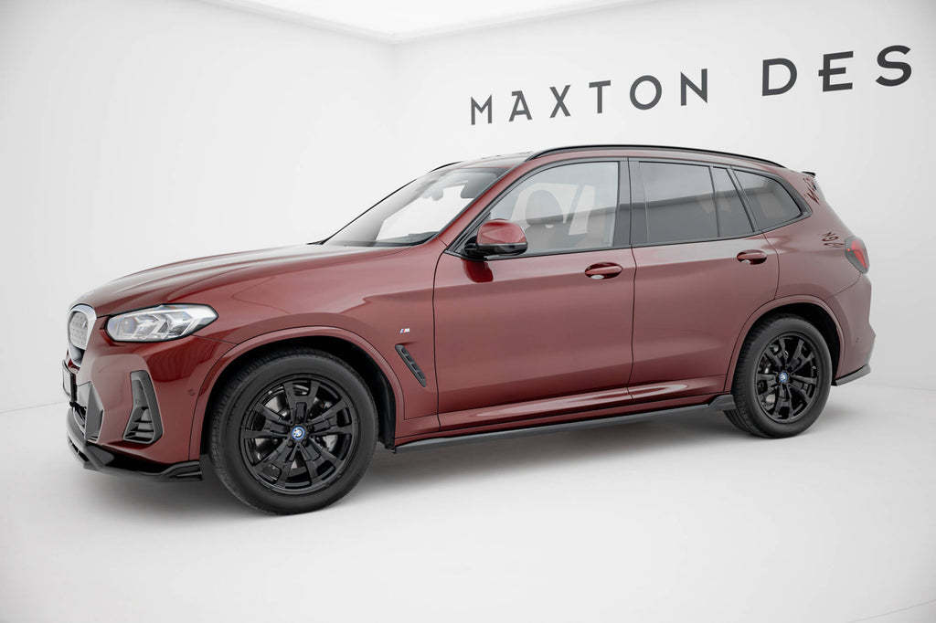 Maxton Design Street+ Seitenschweller Leisten passend für BMW iX3 M-Paket G08 Facelift schwarz Hochglanz