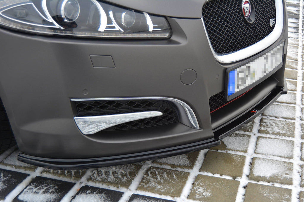 Maxton Design Street+ Spoilerlippe Front Ansatz passend für JAGUAR XF (X250) MK1 SPORTBRAKE S-PACK schwarz Hochglanz