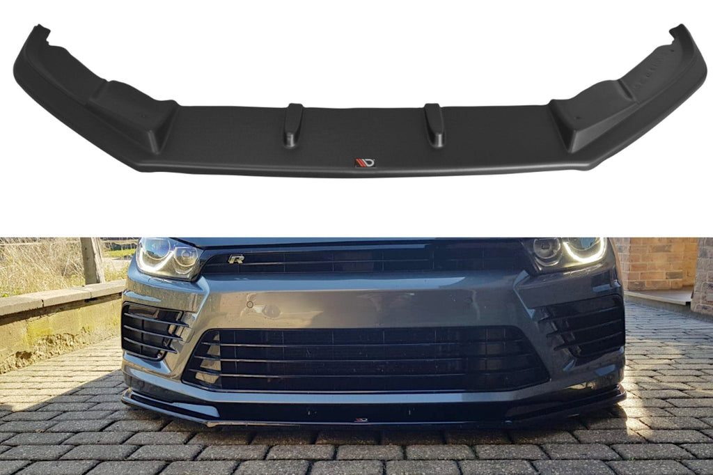 Maxton Design Street+ Spoilerlippe Front Ansatz V.1 passend für VOLKSWAGEN SCIROCCO MK.3 R FACELIFT schwarz Hochglanz