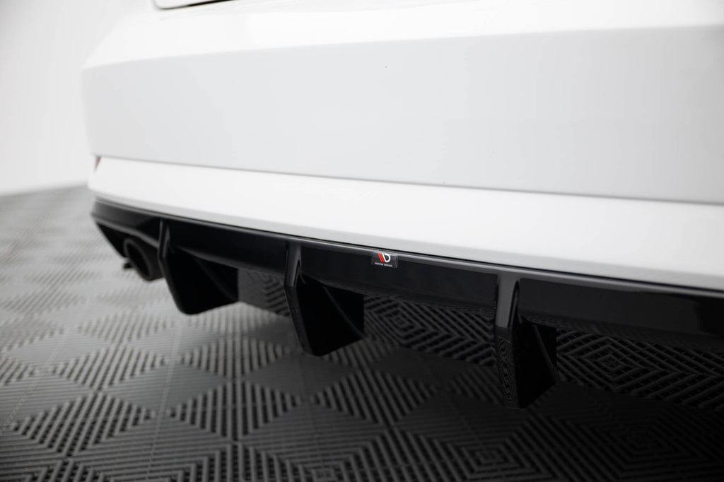 Maxton Design Diffusor Heck Ansatz passend für Audi A3 Limousine 8V Facelift (Einzelauspuff li. re.)
