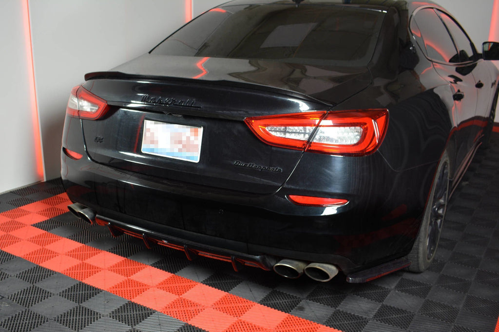 Maxton Design Heck Ansatz Flaps Diffusor für MASERATI QUATTROPORTE MK.6 vor Facelift schwarz matt