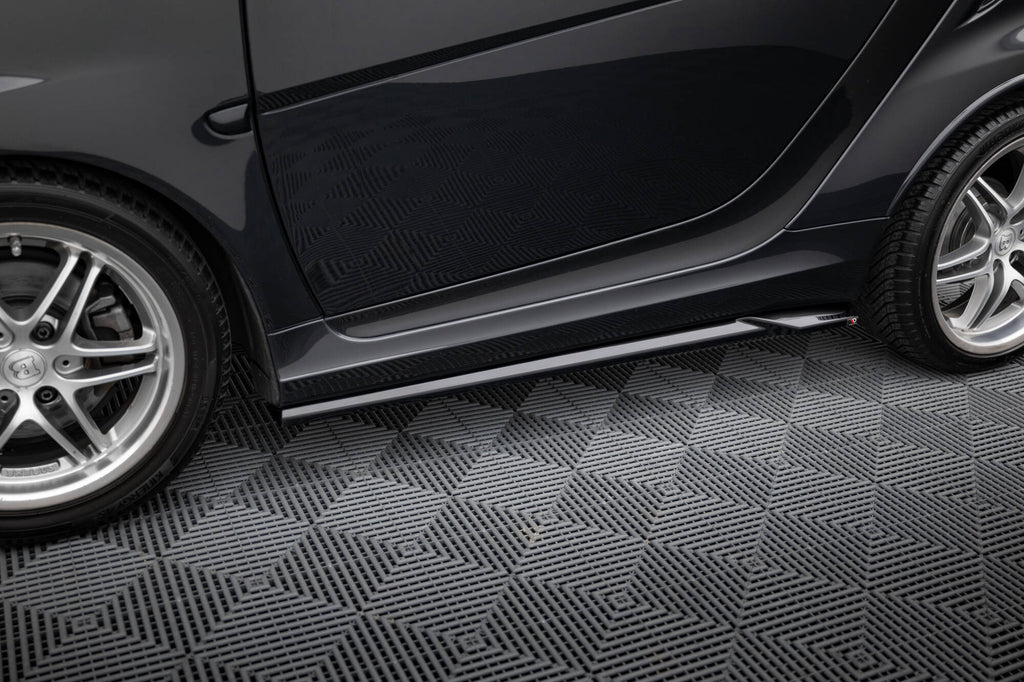 Maxton Design Street+ Seitenschweller Leisten passend für Brabus Smart Fortwo C451 Facelift schwarz Hochglanz