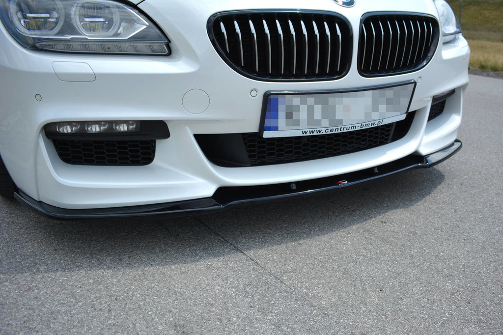 Maxton Design Street+ Spoilerlippe Front Ansatz passend für BMW 6er Gran Coupé M Paket schwarz Hochglanz