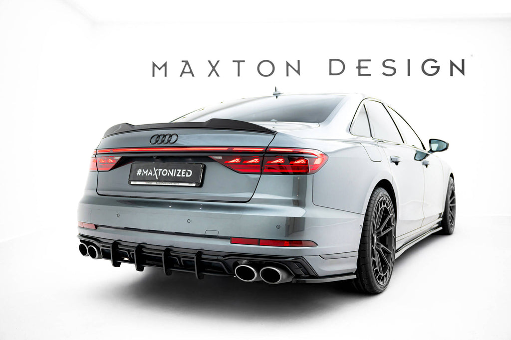 Maxton Design Heck Ansatz Flaps Diffusor passend für Audi S8 D5 Facelift schwarz Hochglanz
