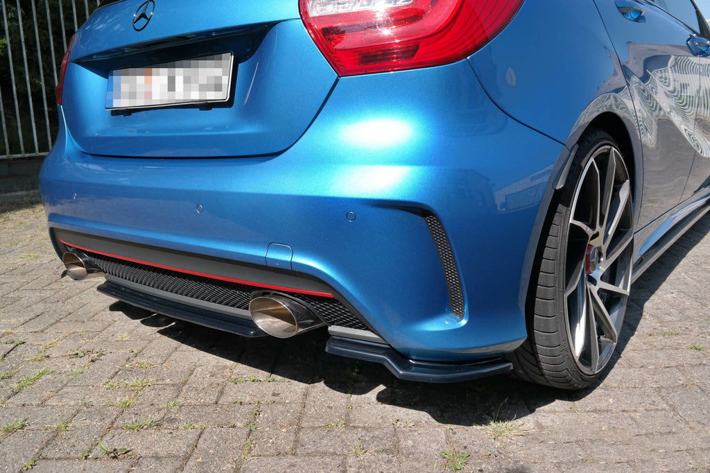 Maxton Design Heckansatz Mercedes W176 AMG-LINE vor Facelift schwarz Hochglanz für Mercedes-Benz A Klasse W176