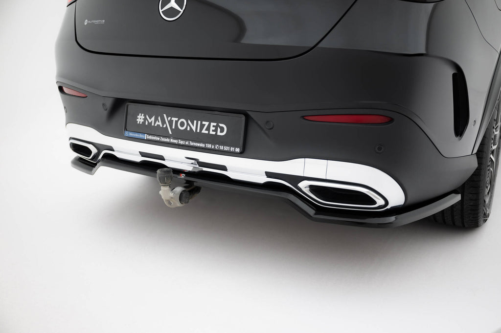 Maxton Design Street+ Mittlerer Diffusor RACE passend für Mercedes-Benz GLC Coupe AMG-Line C254 schwarz Hochglanz