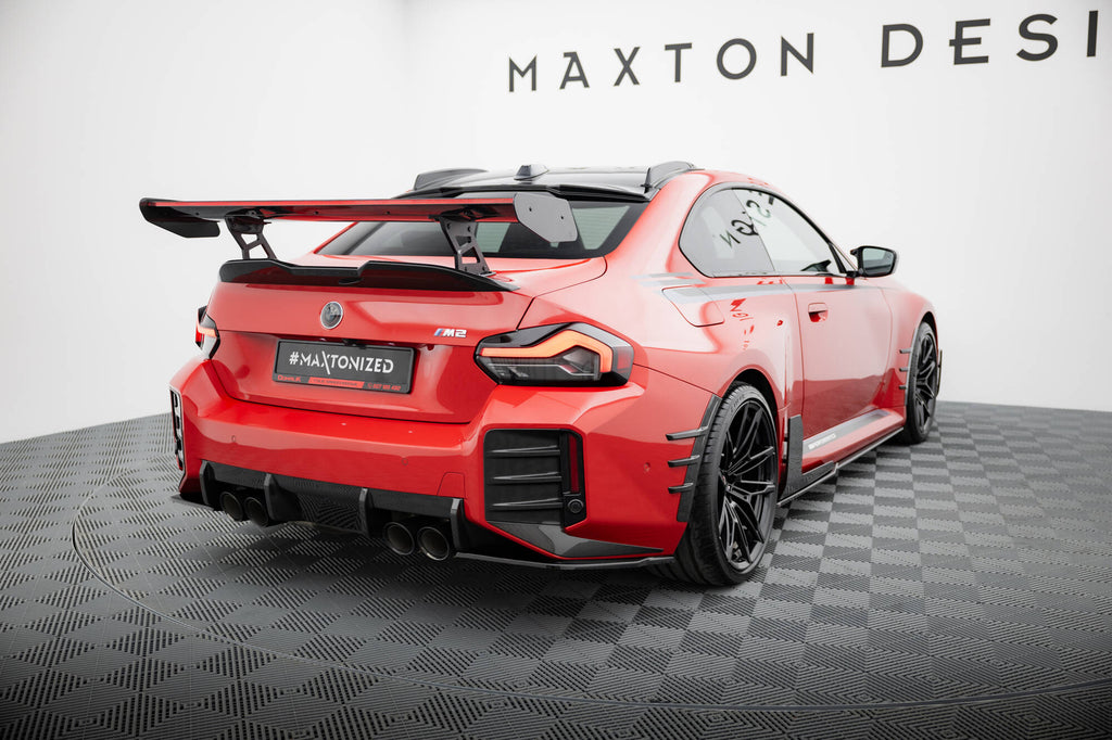 Maxton Design Heck Ansatz Flaps Diffusor passend für BMW M2 M-Performance G87 schwarz Hochglanz