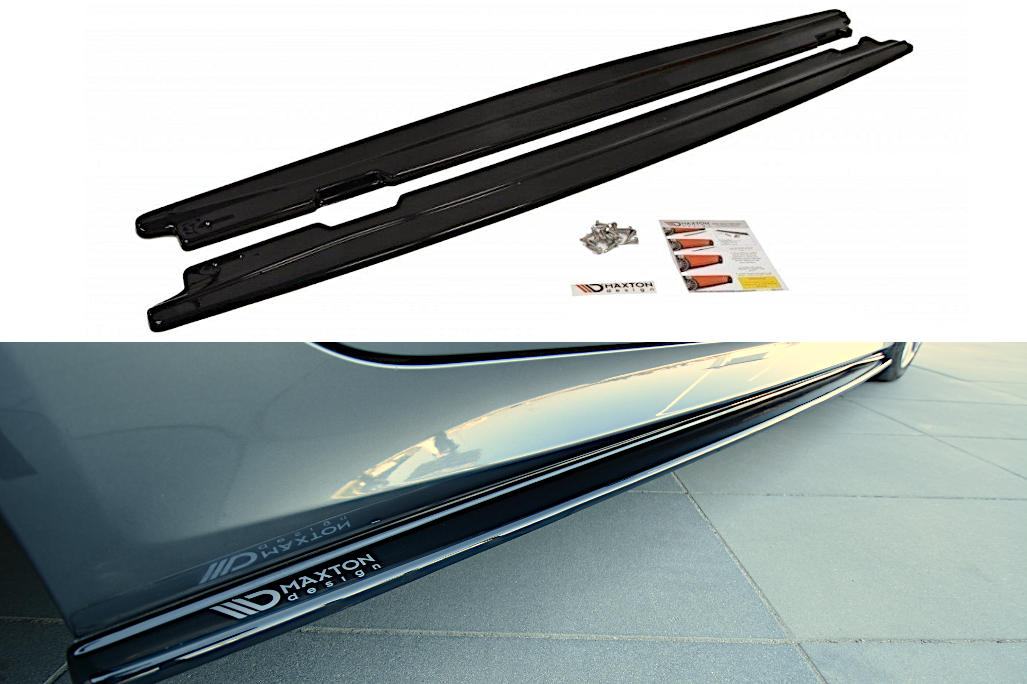 Maxton Design Street+ Seitenschweller Leisten passend für BMW 5er E60/61 M Paket schwarz Hochglanz