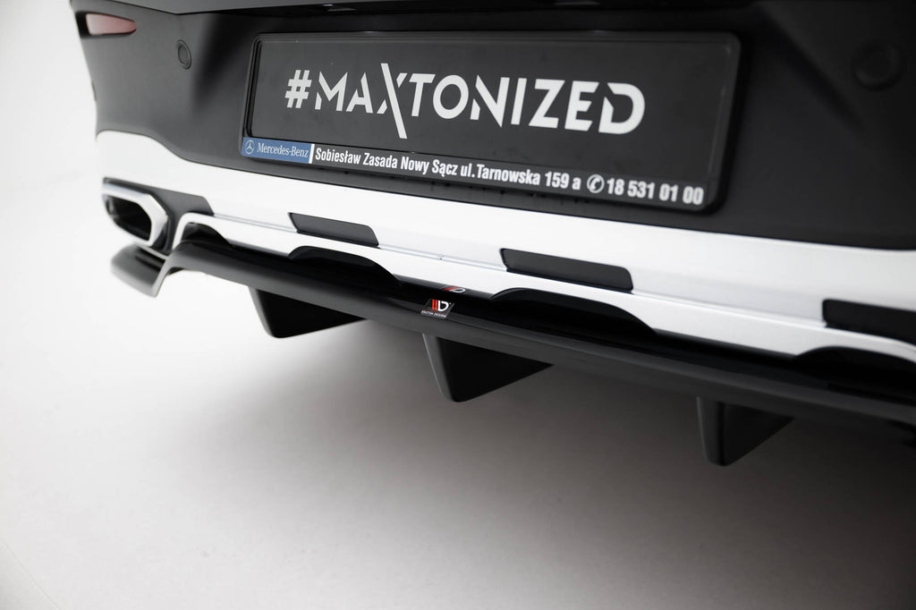 Maxton Design Street+ Mittlerer Diffusor RACE passend für Mercedes-Benz GLC Coupe AMG-Line C254 schwarz Hochglanz