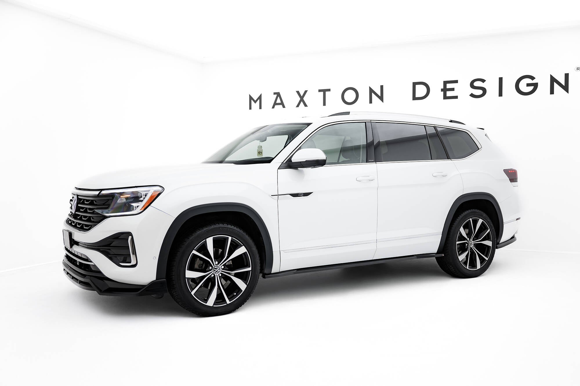 Maxton Design Street+ Seitenschweller Leisten passend für VW Atlas R-Line Mk1 Facelift 2 schwarz Hochglanz