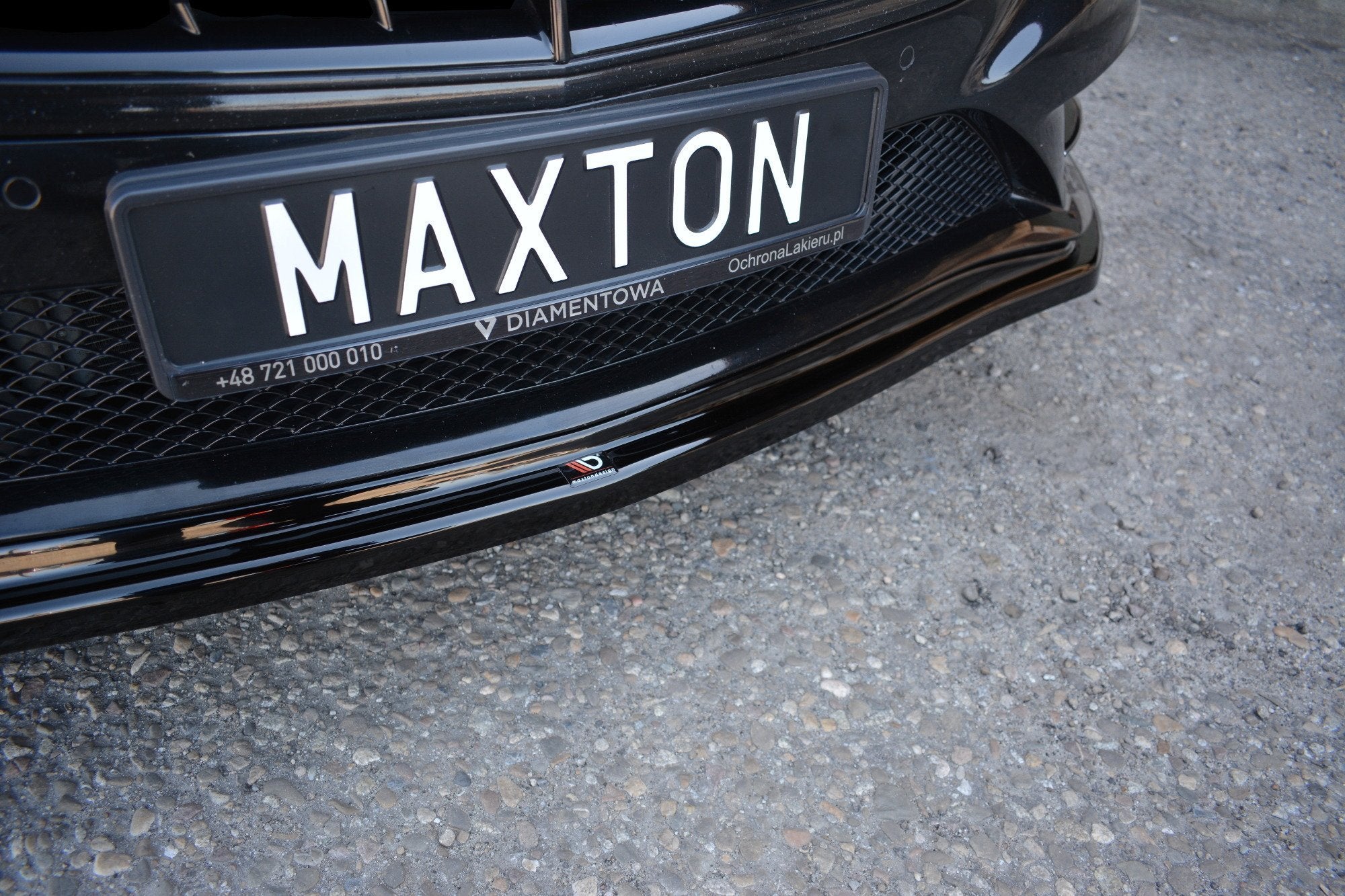Maxton Design Street+ Spoilerlippe Front Ansatz V.1 passend für Mercedes S-KLASSE AMG-LINE W222 schwarz Hochglanz