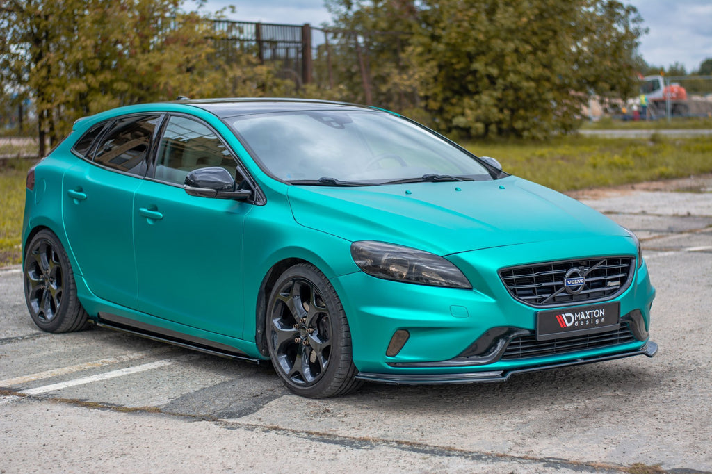 Maxton Design Street+ Spoilerlippe Front Ansatz passend für Volvo V40 R-design schwarz Hochglanz