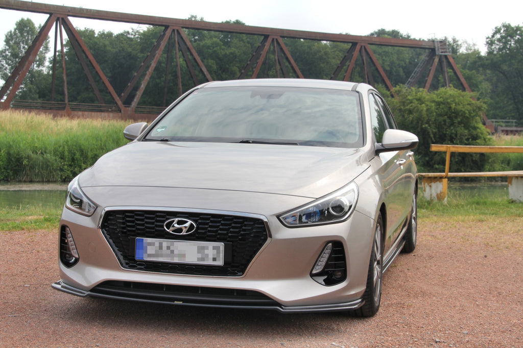 Maxton Design Street+ Spoilerlippe Front Ansatz V.1 passend für HYUNDAI I30 MK3 HATCHBACK schwarz Hochglanz