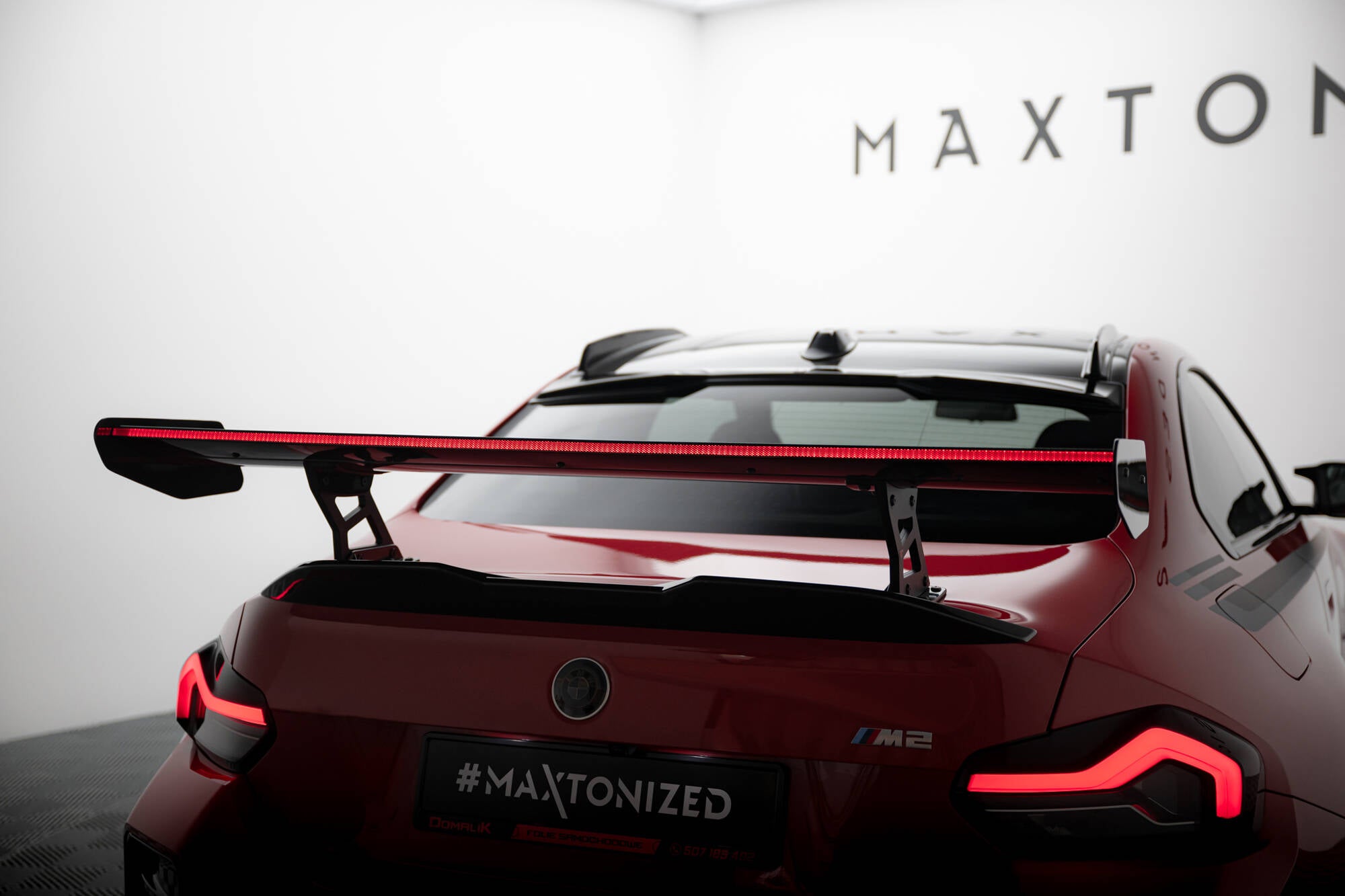 Maxton Design Carbon Spoiler With Internal Brackets Uprights + LED BMW M2 G87 für BMW M2 G87
