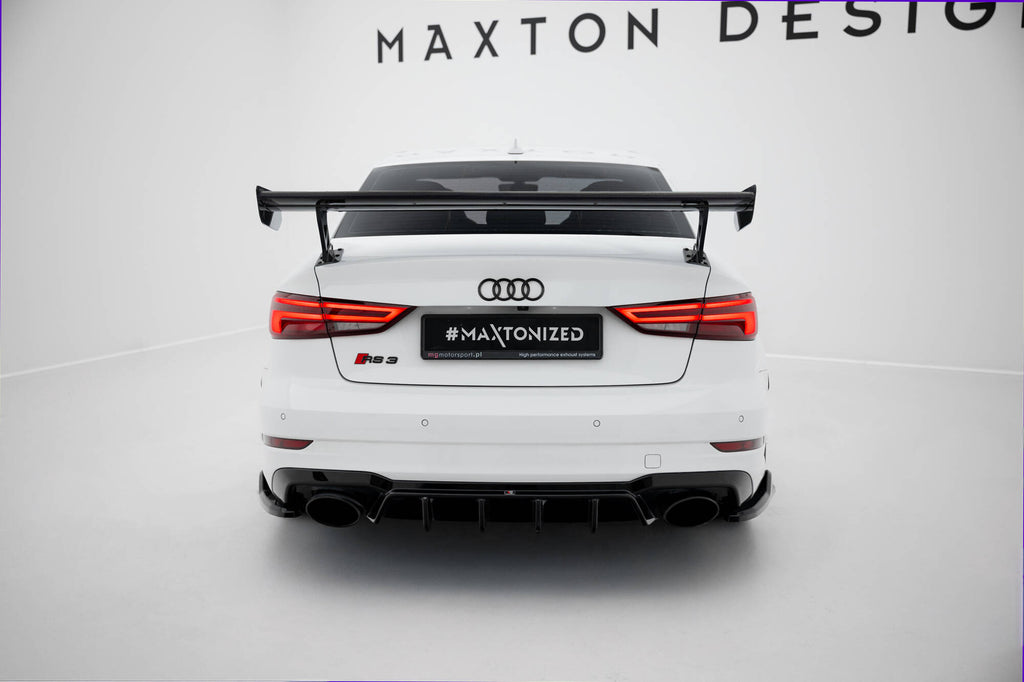 Maxton Design Carbon Spoiler With External Brackets Uprights Audi A3 / A3 S-Line / S3 / RS3 Limousine 8V / 8V Facelift für Audi A3