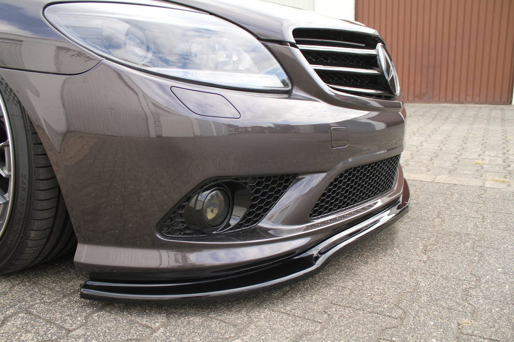 Maxton Design Street+ Spoilerlippe Front Ansatz passend für MERCEDES CL 500 C216 AMGLINE schwarz Hochglanz