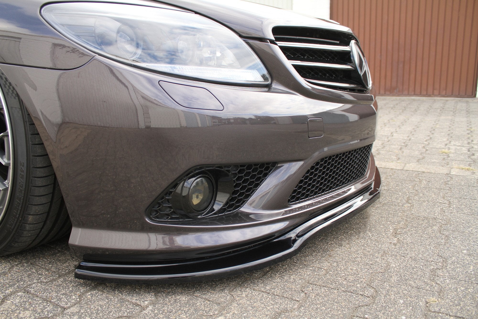 Maxton Design Street+ Spoilerlippe Front Ansatz passend für MERCEDES CL 500 C216 AMGLINE schwarz Hochglanz