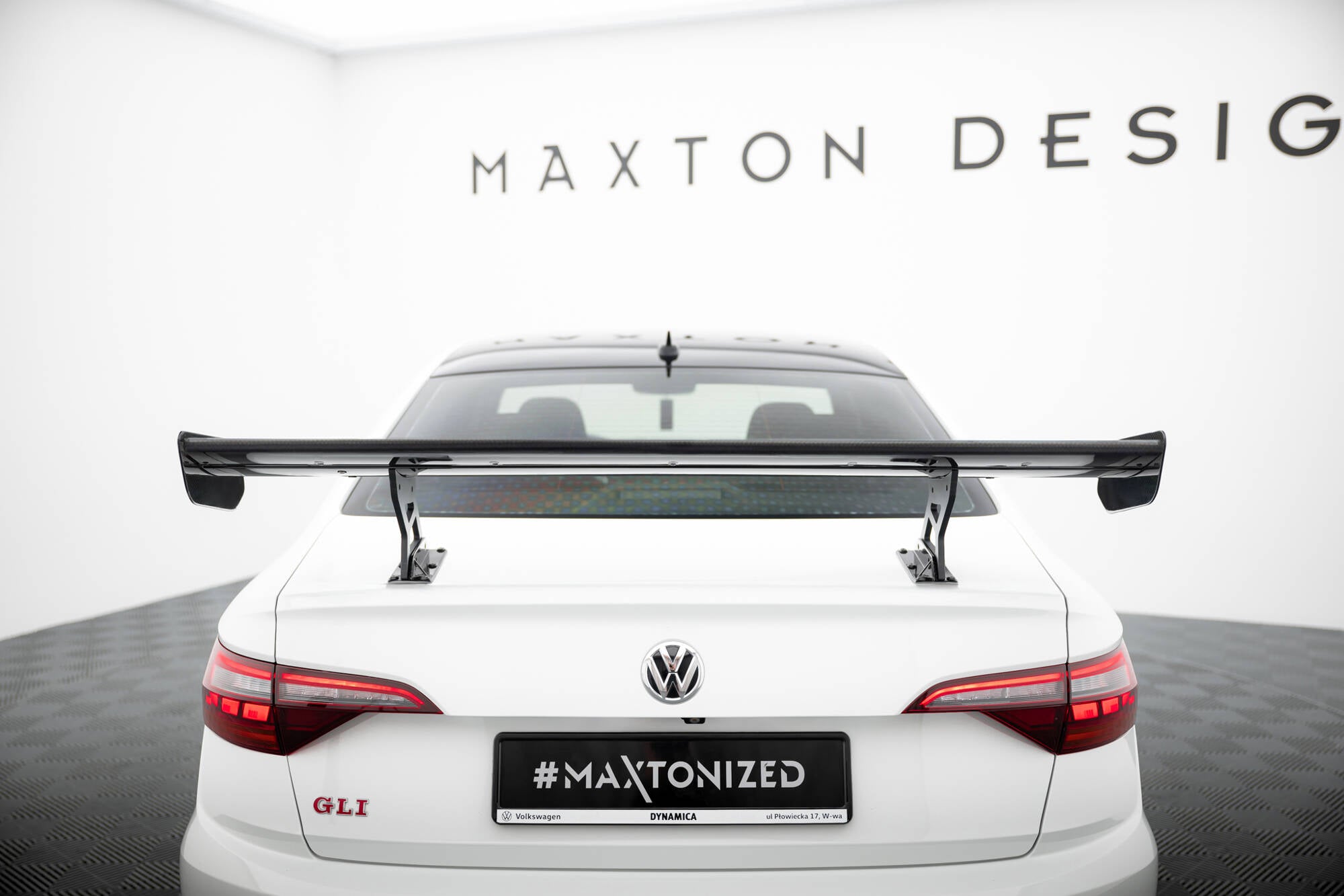 Maxton Design Carbon Spoiler With Internal Brackets Uprights VW Jetta GLI Mk7 für Volkswagen Jetta Mk7