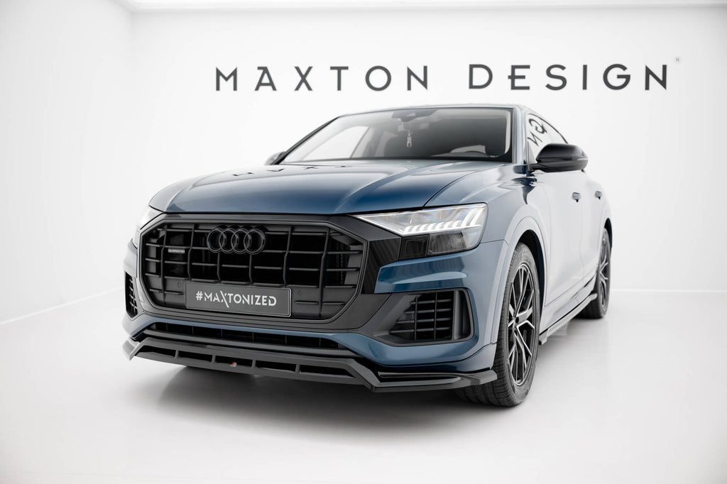 Maxton Design Street+ Spoilerlippe Front Ansatz passend für Audi Q8 Mk1 schwarz Hochglanz