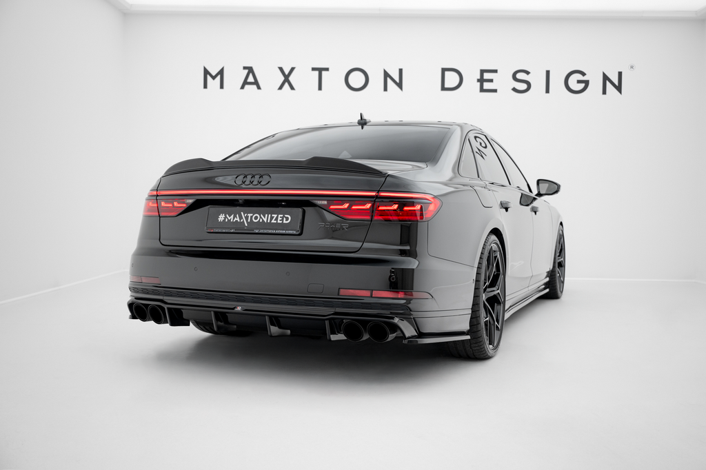 Maxton Design Heck Ansatz Flaps Diffusor V.2 passend für Audi S8 D5 schwarz Hochglanz