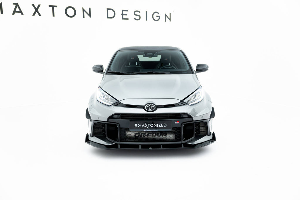 Maxton Design Street+ Spoilerlippe Front Ansatz V.1 + Flaps passend für Toyota GR Yaris Mk4 Facelift