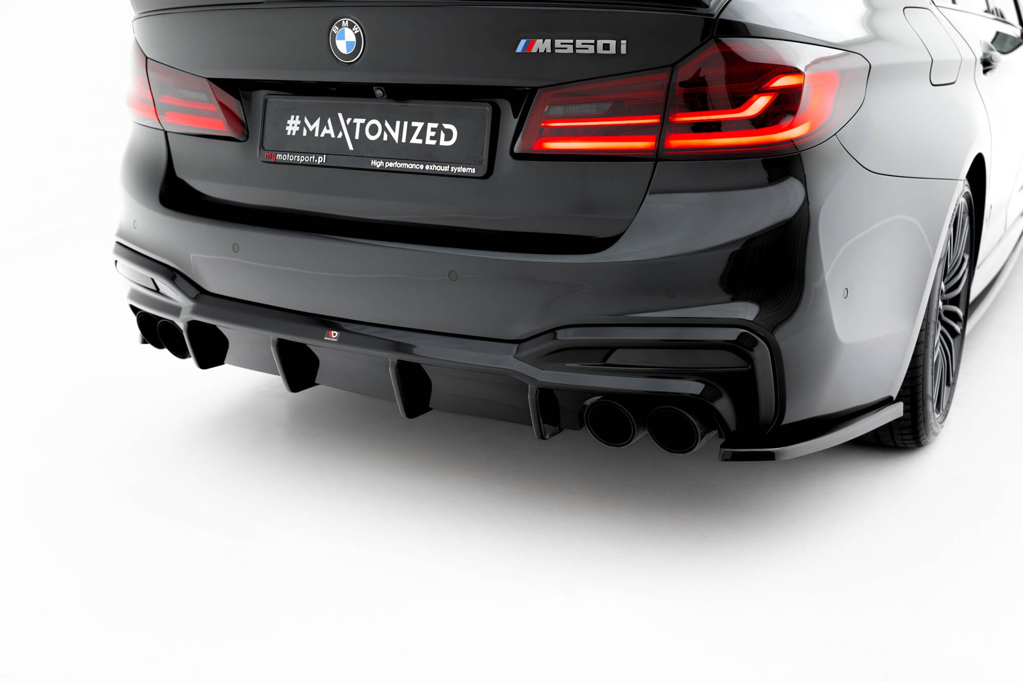 Maxton Design Diffusor Heck Ansatz passend für BMW M550i / 5 M-Paket Limousine / Touring G30 / G31