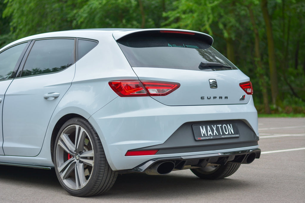 Maxton Design Diffusor Heck Ansatz passend für Seat Leon III Cupra schwarz Hochglanz